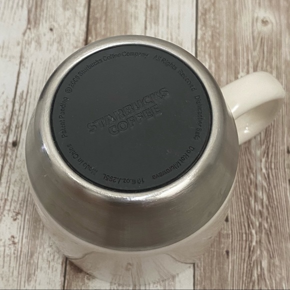 Vintage 2006 Starbucks White with Metal Base Mug - Picture 6 of 9